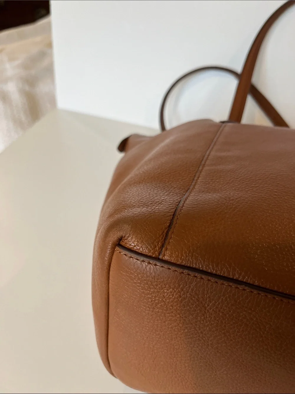 Coach Ava Saddle Brown Leather Tote with Gold Hardware
